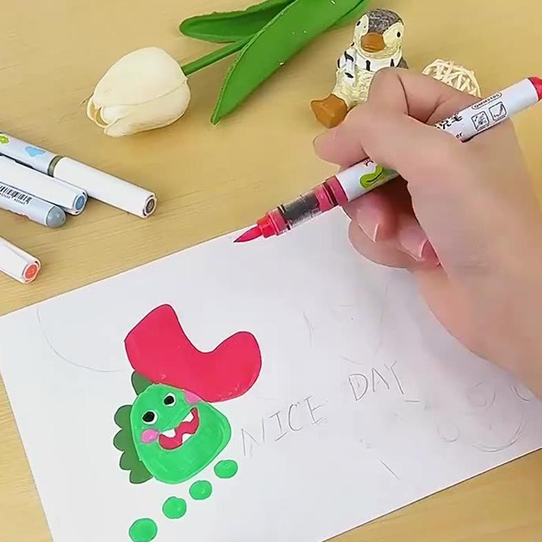 

RB GRASP Marker Acrylic Pen 12/24/36/48 Warna Spidol Warna Brush Lentur Sketsa Seni MW003