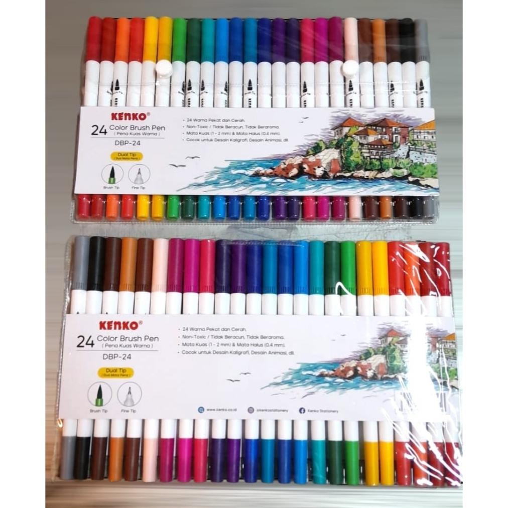 

RB Kenko 24 Color Dualtip Brush Pen DBP-24 / Brush Pen Kenko 24 Warna +