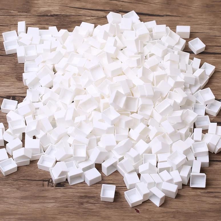 

25/50/100Pcs 2Ml White/Transparent Color Empty Plastic Half Pan Watercolor Paint Grid Pans For Watercolor Acrylic Oil Paints