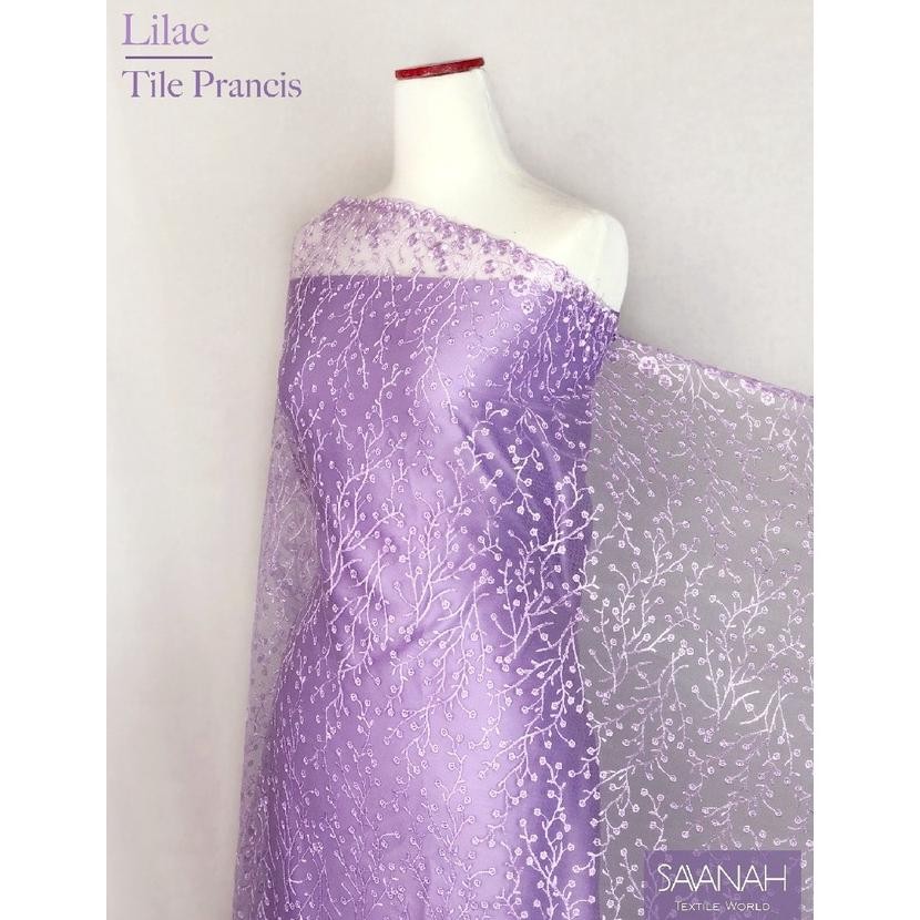 SY 1/2 Meter Bahan Kain Brokat / Brukat Warna Lilac