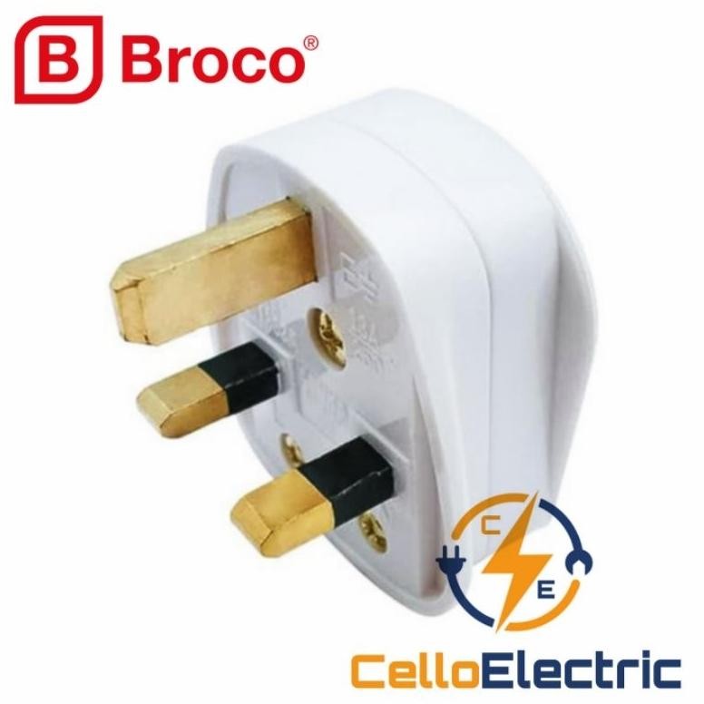 HJK Steker AC Broco Galleo Putih - Steker AC Putih Broco