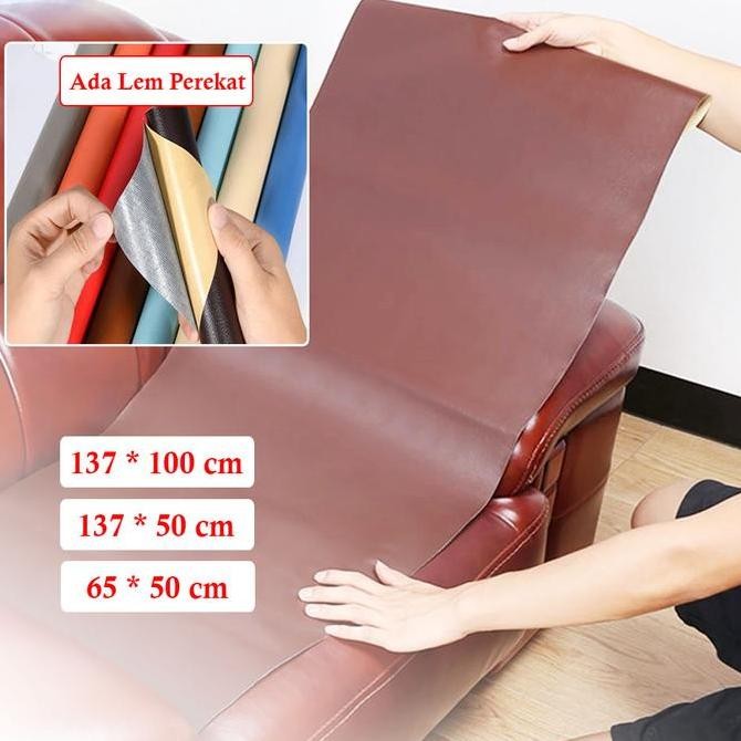 .........] Stiker Kulit Sintetis Tambal Sofa Perbaikan Jok Motor Robek Sticker PU dengan Lem Perekat