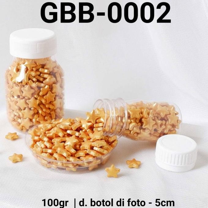 

------] GBB-0002 Sprinkles sprinkle sprinkel 100gr 100 gram bintang emas gold