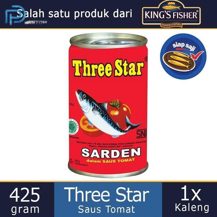 

BARU KTMSTORE THREE STAR SARDEN MINI SAUS TOMAT MAKANAN KALENG 425 G