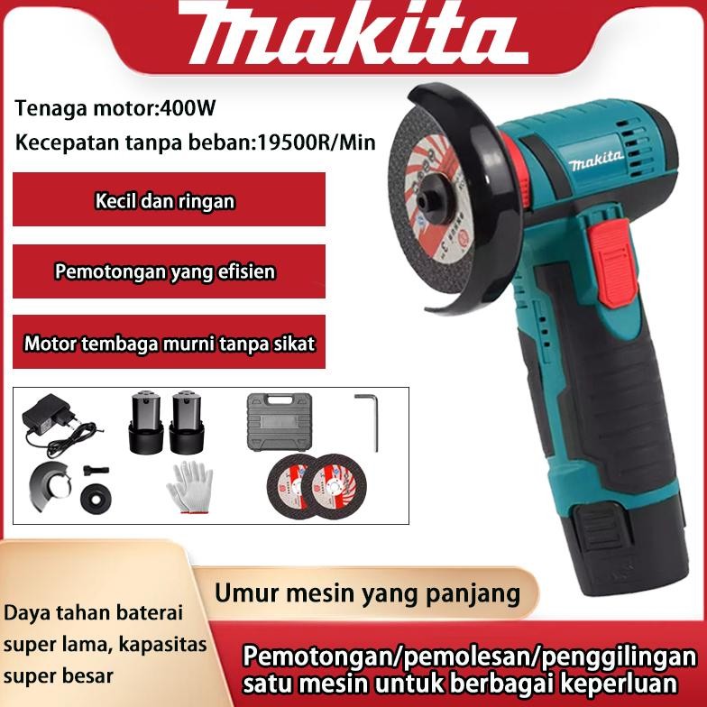 READY STOK MAKITA Angle Grinder mini Cordless Brushless 3inch Baterai litium 12V/16.8V Mesin Gerinda
