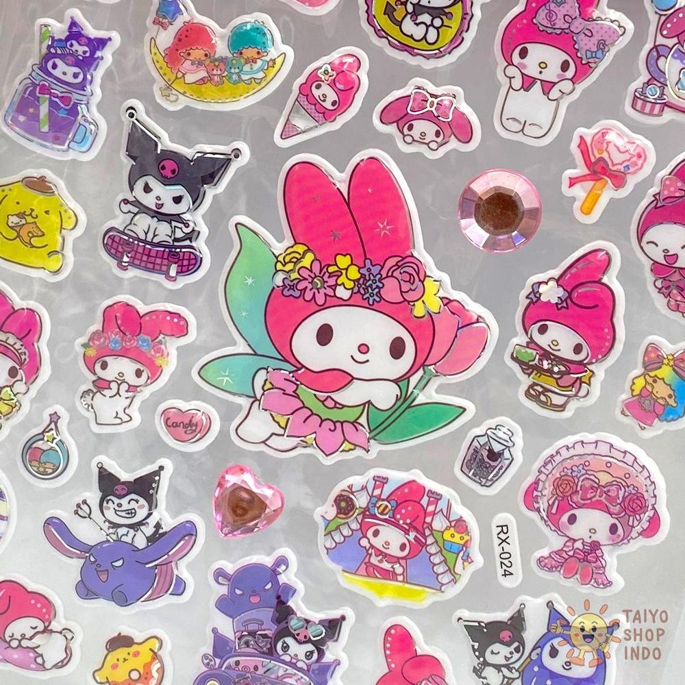 

[original] 3d sticker sanrio mix 27x18cm timbul stiker tempel karakter kartun campur hiasan lucu mainan [terlaris] [terbaik]