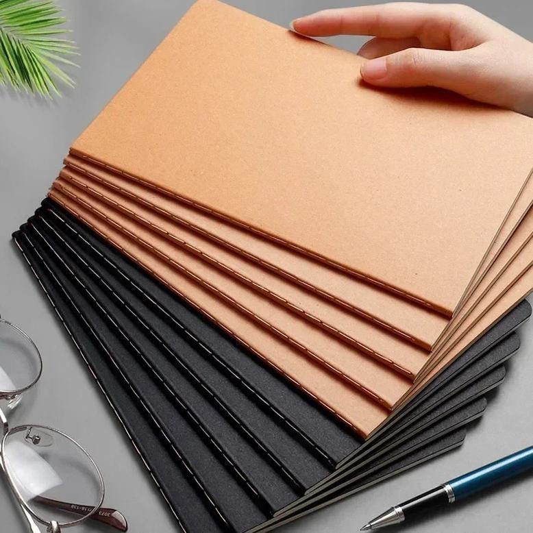 

Notebook A5 Kraft Cover Vintage Diary Blank/Grid/Lined Stationery Planner Writing Paper For Students School Office Supplies