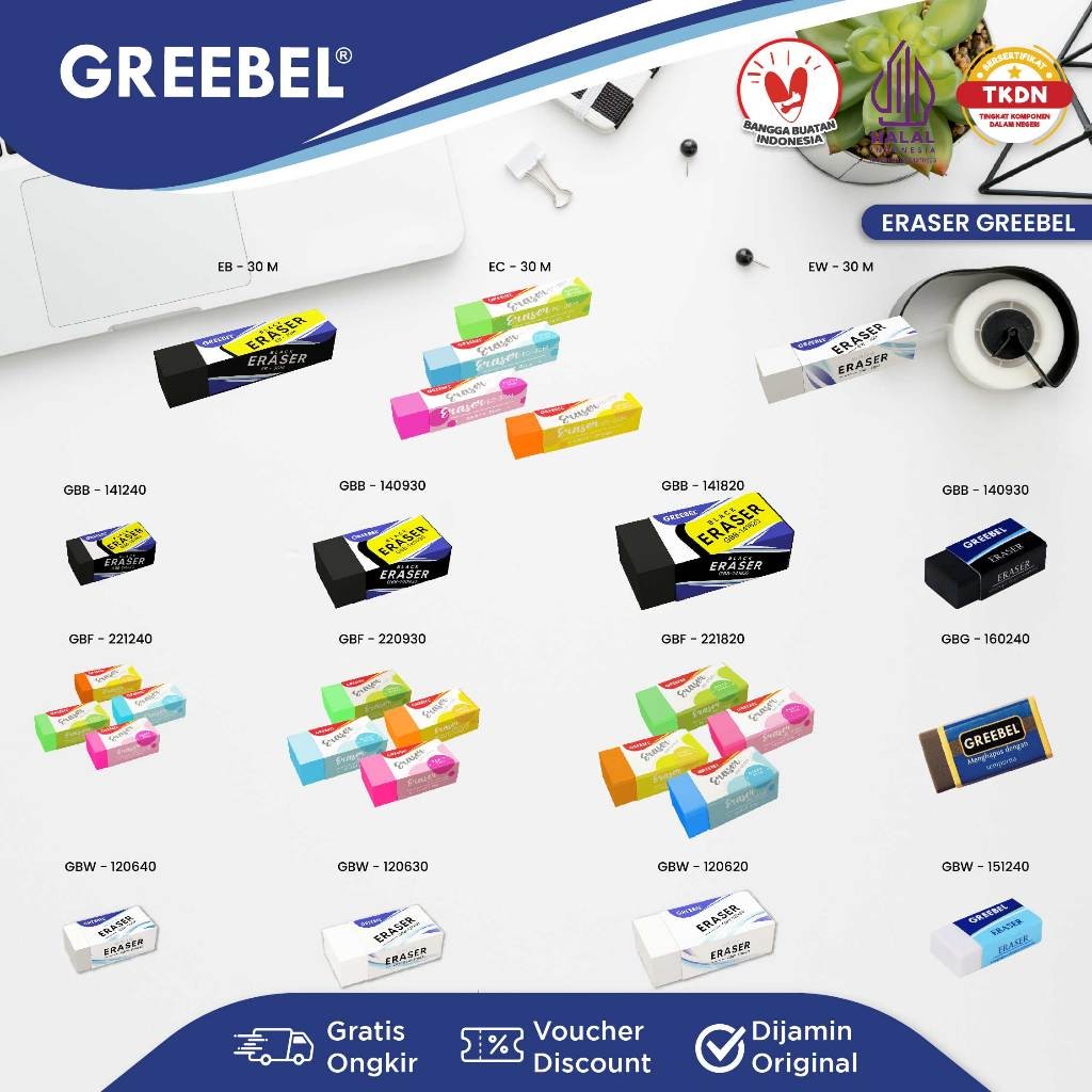 

GREEBEL Eraser Penghapus Hapusan Stip (1PCS) / Penghapus Pensil