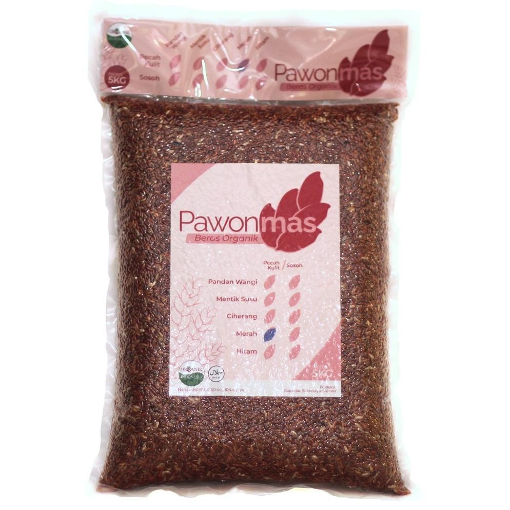 

Pawonmas Beras Merah Organik Pecah Kulit [5kg] Rendah Gula Beras Diet Low IG