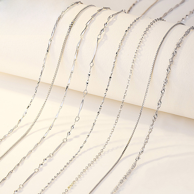 In Stock Promotion Whole Body s925Sterling Silver Necklace for Women Snake Bone Melon Seeds Ingot Wa