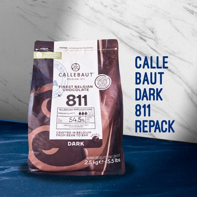 

( Repack ) Callebaut Dark 811 ( 250, 500 Gr ) 54% Couverture Callets Coklat Choco Chip Coin