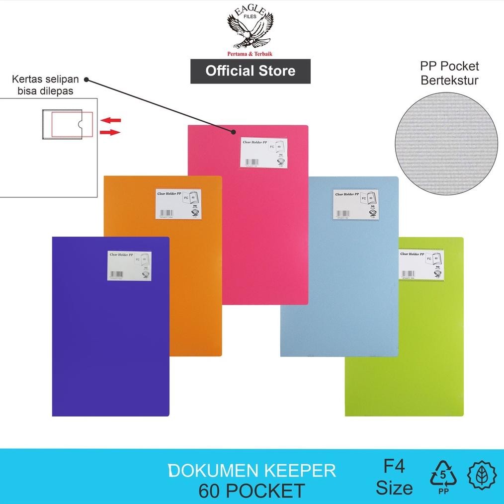 

TERLARIS EAGLE Dokumen Keeper F4 (FOLIO) 60 Pocket / Map Dokumen / Clear Holder / Document Keeper / Display Book E320 Siap kirim