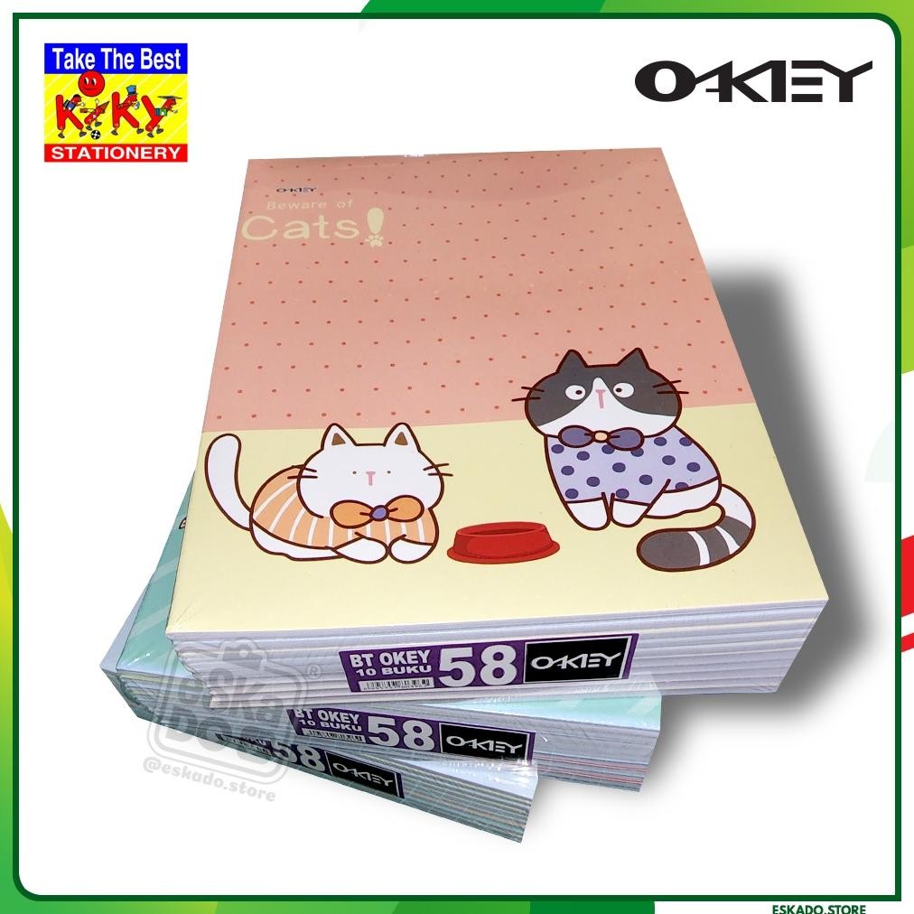 

READY STOCK OKEY Buku Tulis 58 Lembar - 10 Pcs / 1pack Buku Sekolah KIKY
