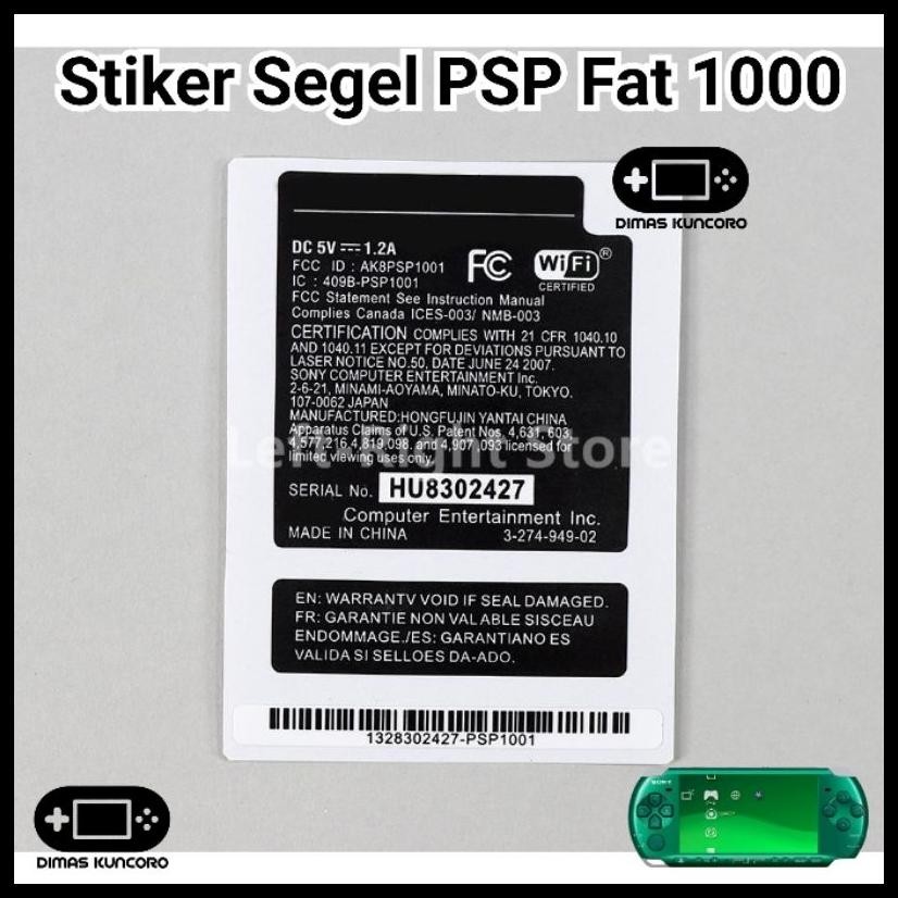 STIKER SEGEL PSP SLIM FAT STICKER 1000 2000 3000 VOID BATERAI BATTERY