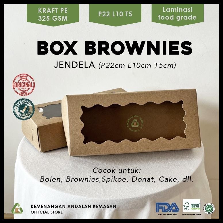 

BOX BROWNIES JENDELA LAMINASI DUS BROWNIES DUS BROWNIS FOOD GRADE (WAJIB MEMBELI EXTRA PACKING)