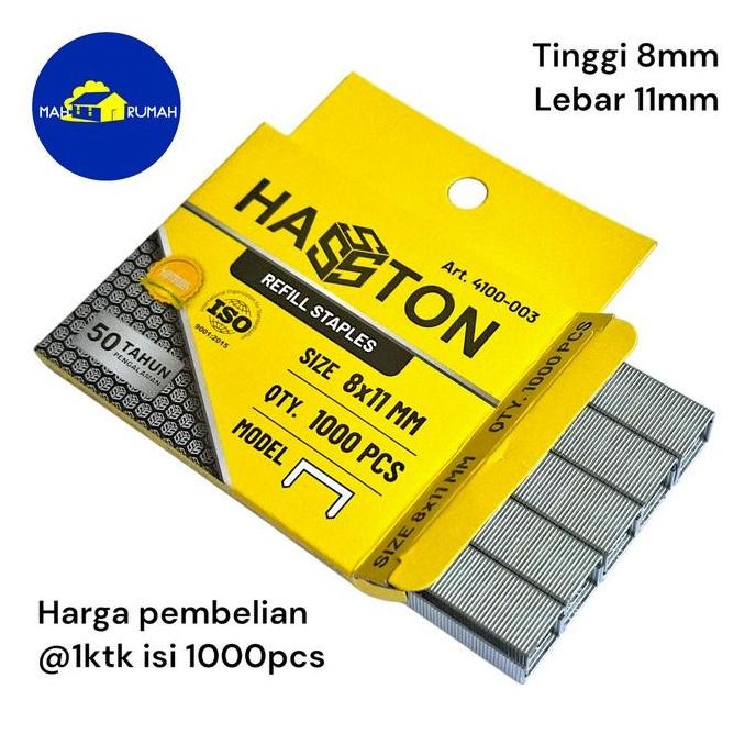 

REFILL ISI STAPLES 8mm Stapler Tembak Tacker - HASSTON Prohex [KangOemah]