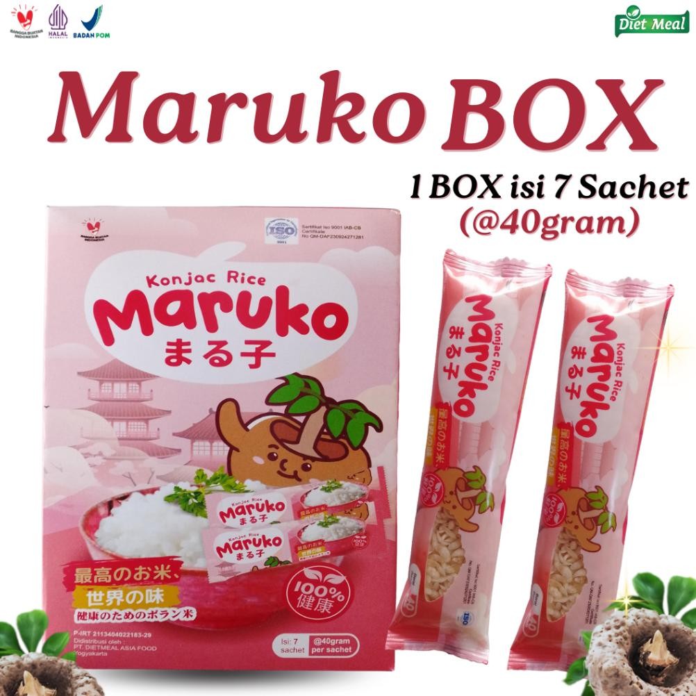 

Beras Porang shirataki MARUKO kemasan DUS BOX isi 7 sacet