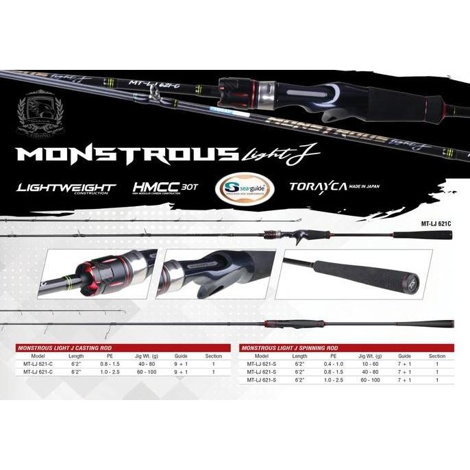 * joran light jig seahawk monstrous ONE PIECE 621SP 621BC PE0.4-1.0 PE0.8-1.6 PE1.0-2.5 FREE PIPA ro