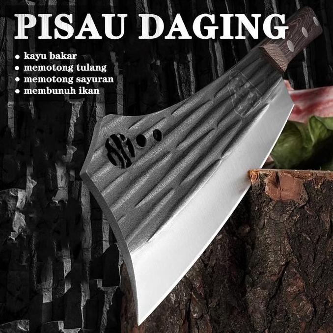 pisau Daging pisau Koki pisau baja Premium pisau Dapur Super Tajam Unik Garis-Garis Kitchenware pisa