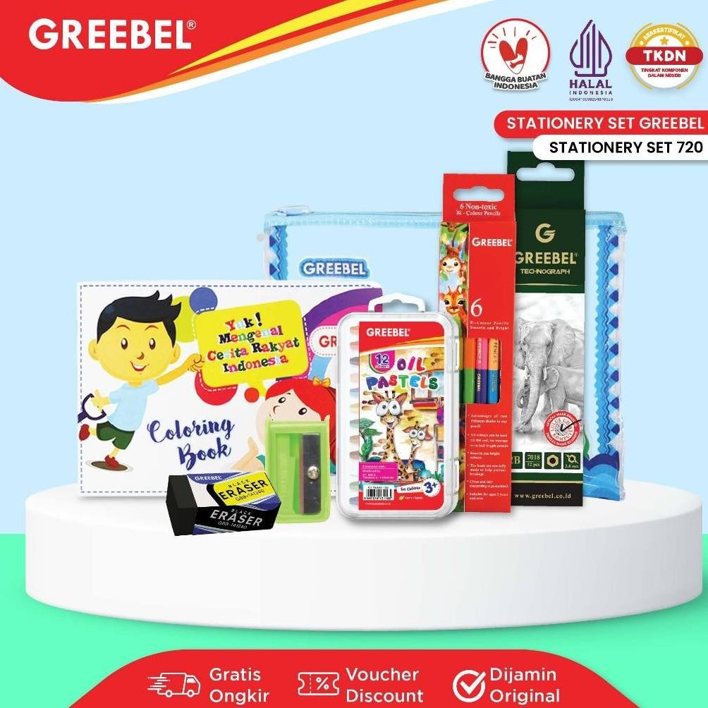 

GREEBEL Paket Alat Tulis Tempat Pensil / Stationery Set 720 / Bingkisan Hampers Ulang Tahun Anak Hadiah Lomba