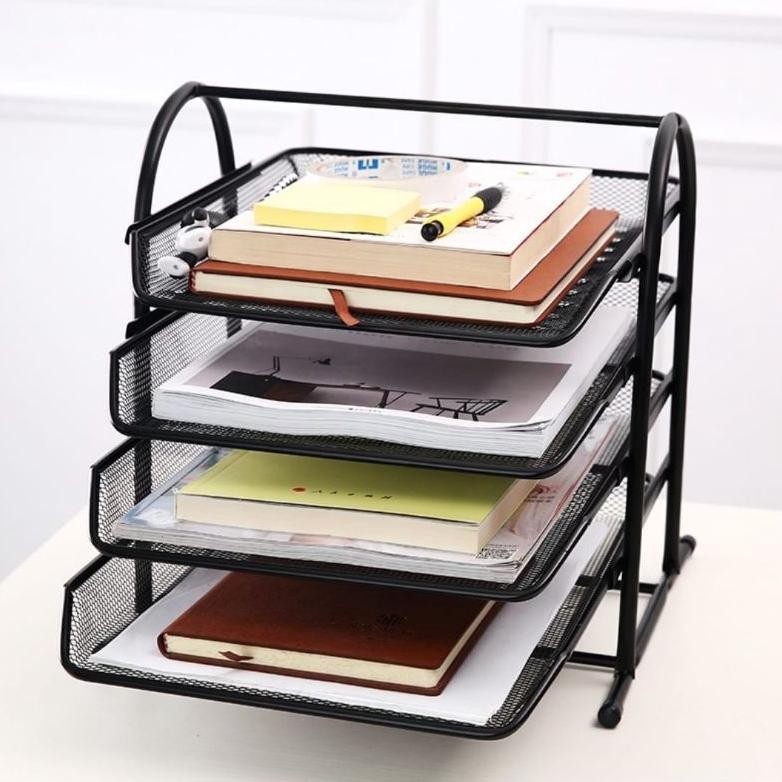 

TERMURAH Rak Dokumen Kertas Elevated Letter Tray 3Susun & 4Susun Besi Siap kirim