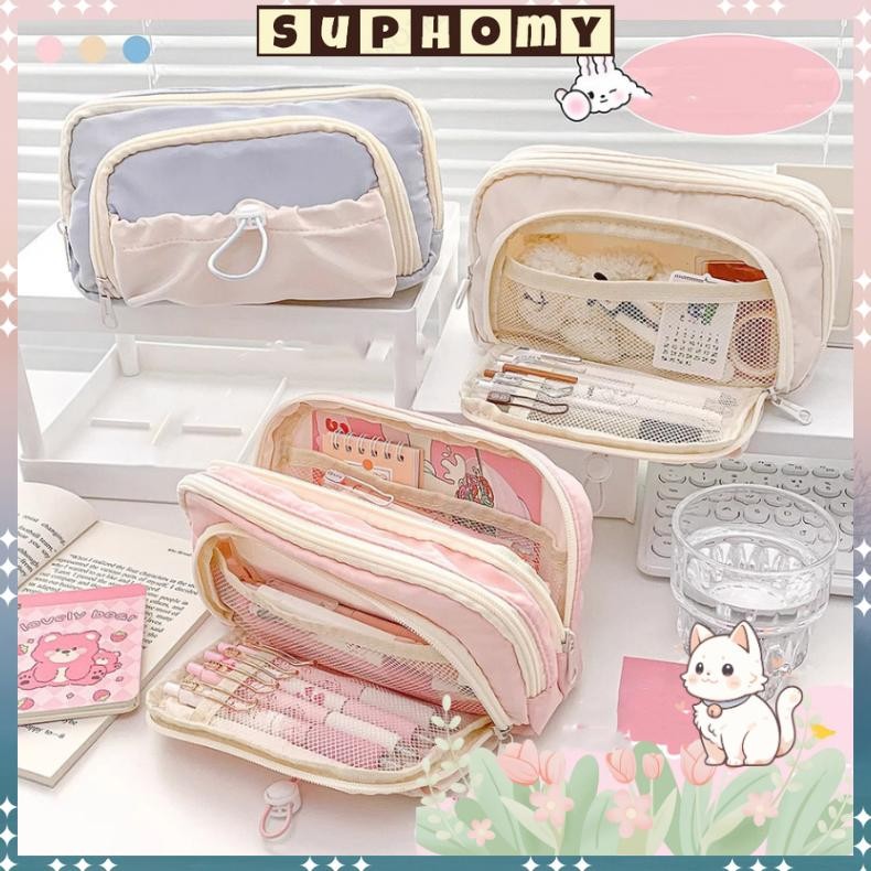 

Tempat alat tulis kotak pensil aesthetic Tas PenaTempat Pencil Tas Pensil kapasitas besar