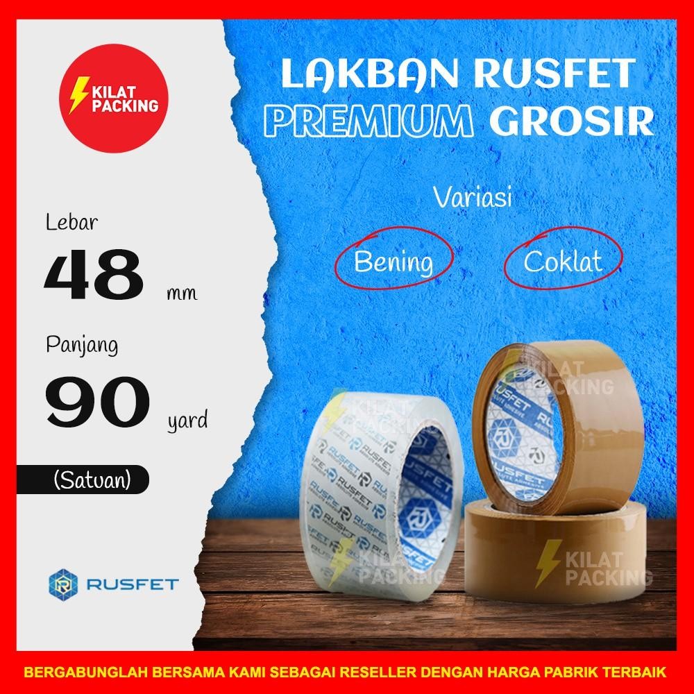 

Lakban Rusfet Super Clear Premium Quality Ukuran 48 Mm X 90 Yard Termurah Satuan