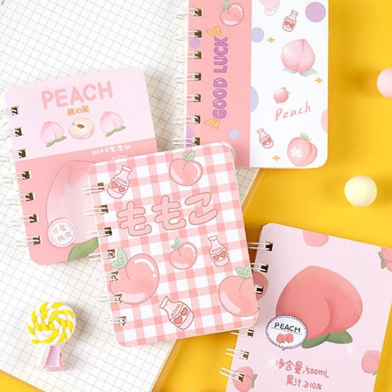 

4Pcs/Set A7 Buku Catatan Kecil Ukuran A7/Mini Notebook Motif Lucu Buku Notobook Ring