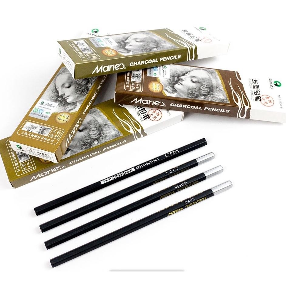

Hemat Pensil Charcoal Maries C7300 Hard / Neutral / Soft / Super Soft Good Quality
