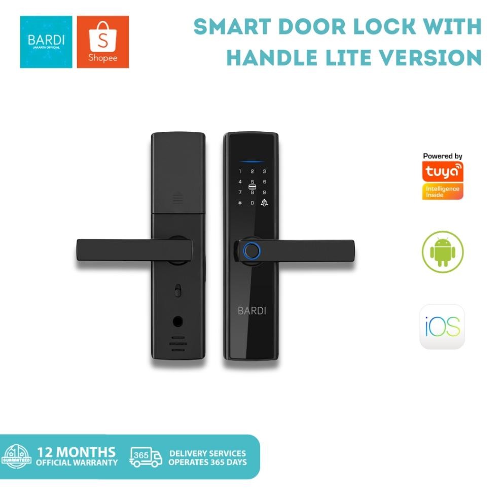 BARDI Smart Door Lock LITE Handle Kunci Pintu Otomatis Digital Doorlock RFID Fingerprint Tuya