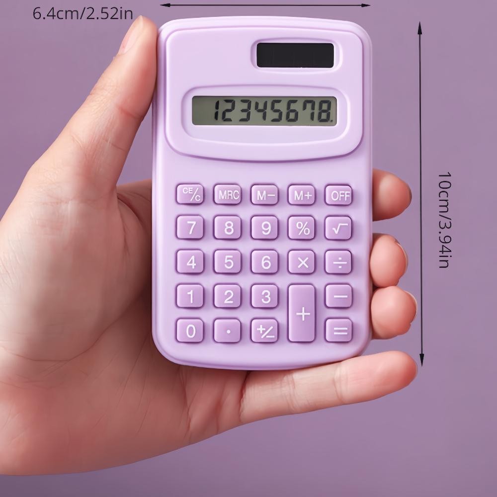 

Dapatkan Kalkulator Mini 8 Digit, Ukuran Saku, Warna-Warna Lucu