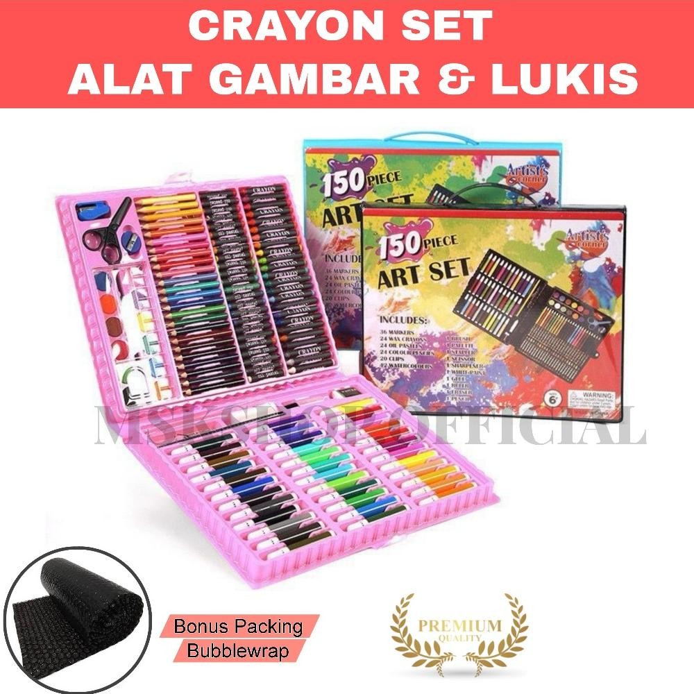 

Tahan Lama Crayon Set Peralatan Gambar Lukis Pensil Warna/ Art Set Isi 150 Pcs