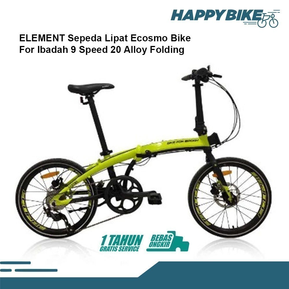 Element Sepeda Lipat Ecosmo Bike For Ibadah 9 Speed 20" Alloy Folding