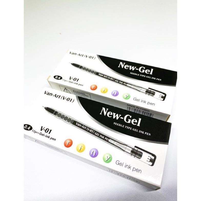 

New (1 Pack) Bolpoin New Gel Van-Art V-01 Hitam (1Pack 12Pc), Gel Pen Newjell Zuixua Pulpen Apel