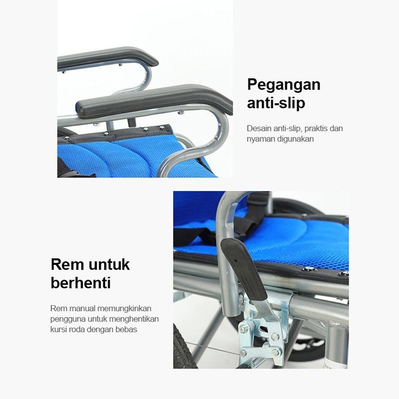 CodKursi Roda 20Inci/Kursi Roda Alluminium Bisa Lipat Portable Traveling Kursi Roda Medis / Kursi Ro