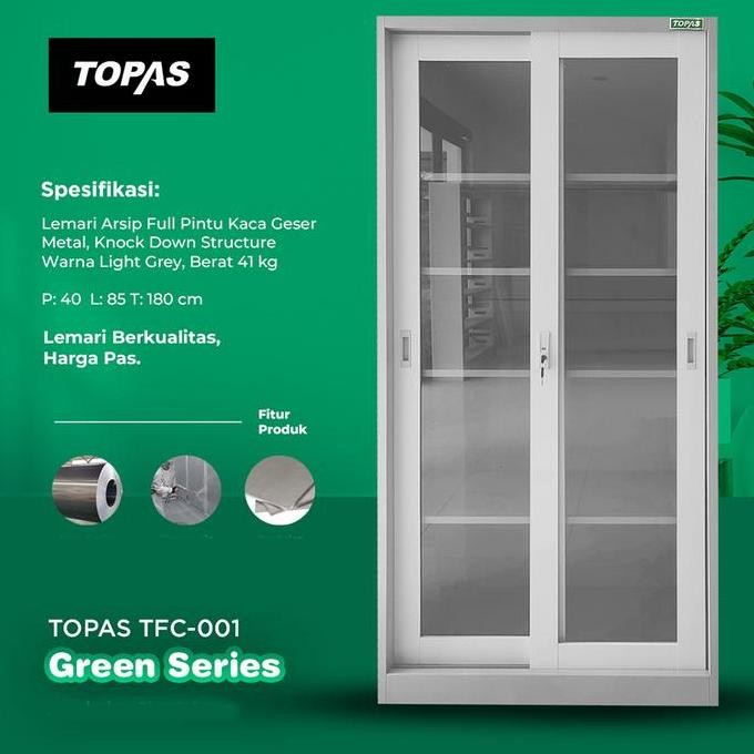 

HRG DISKON Lemari arsip 2 pintu sliding kaca