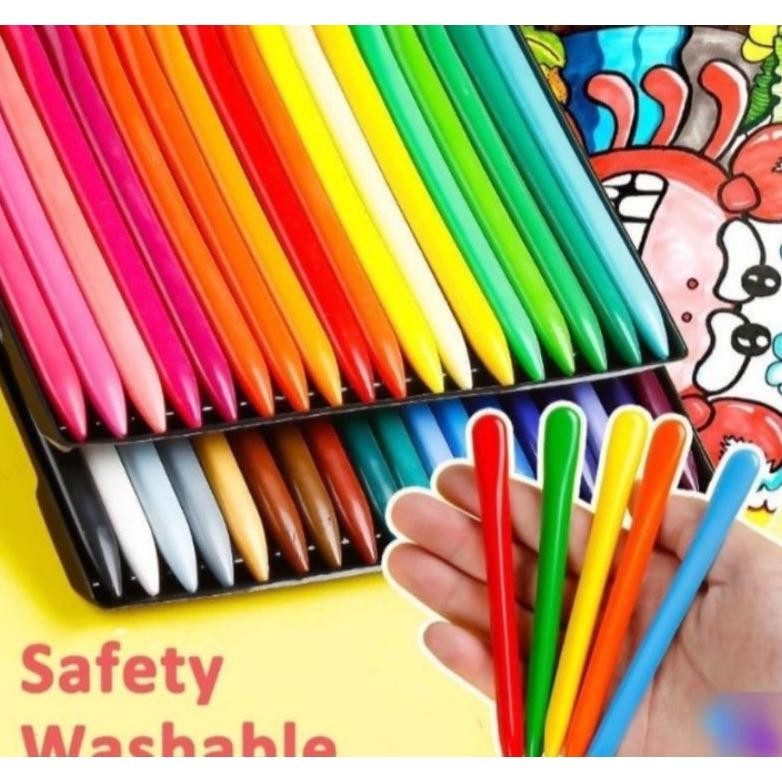 

Mudah Perawatan Krayon Plastik Tidak Megotori Tangan 12/24/36 Warna
