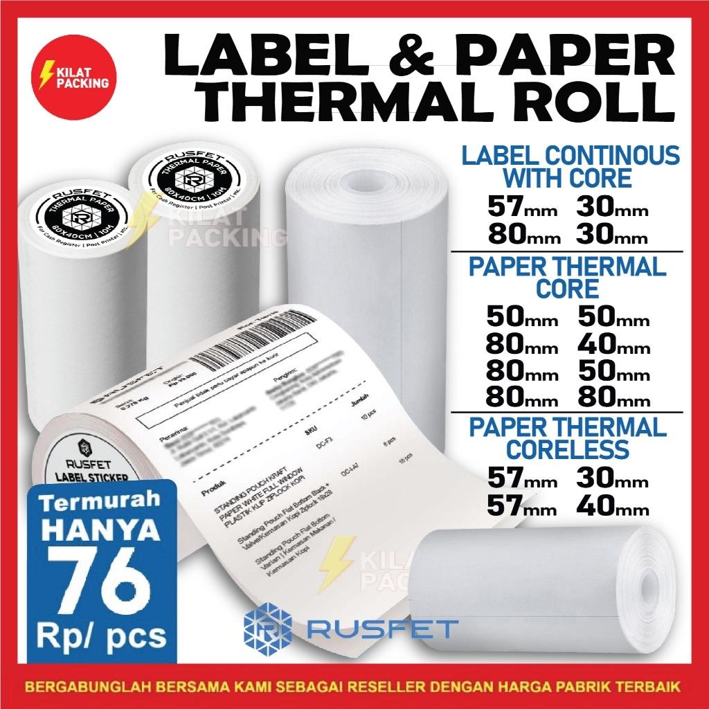 

Kertas Thermal Struk Printer Kasir Kertas Struk Edc Kertas Thermal Struk Rusfet