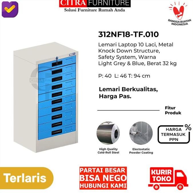 

HOT SALE TOPAS Lemari Locker Besi Laptop 10 laci 312F18HC AD. 103