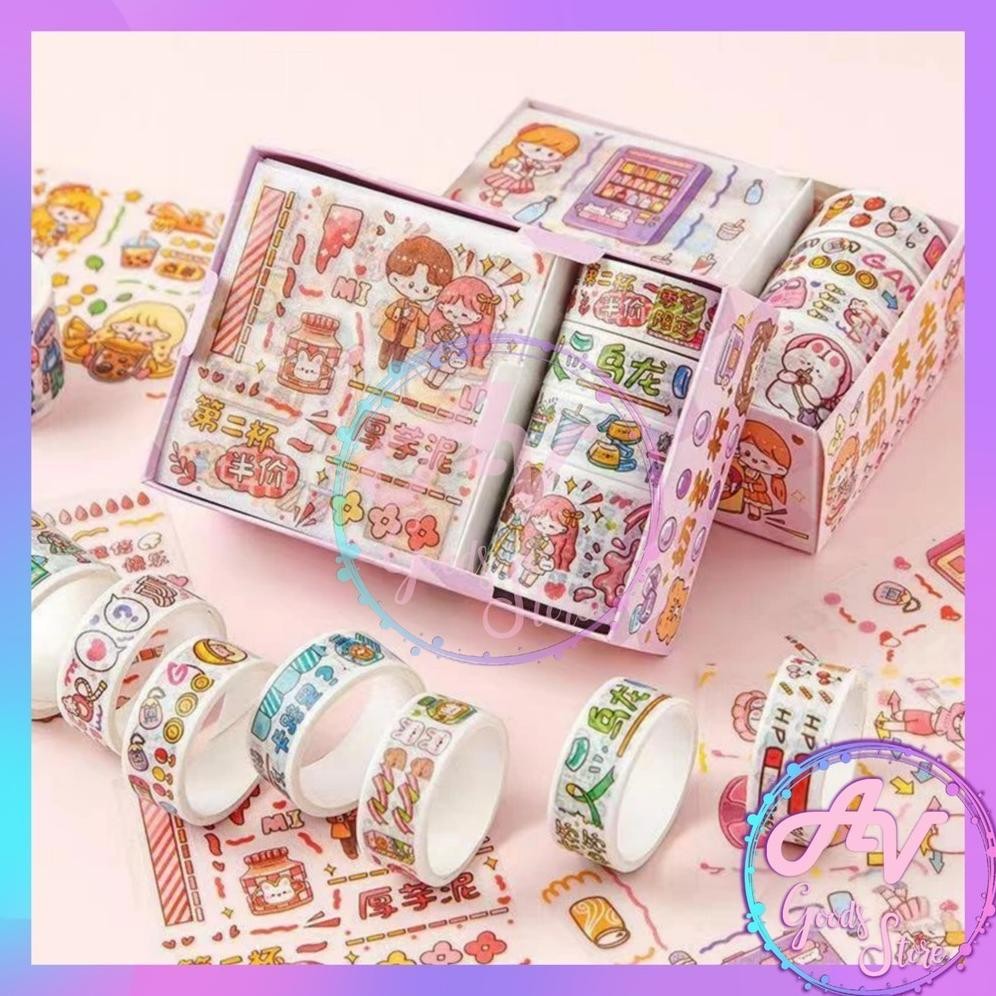 

Terjangkau 1Box Sticker Momo Set / Sticker Roll Momo Set / Washi Tape Isolasi Sticker Momo Fancy