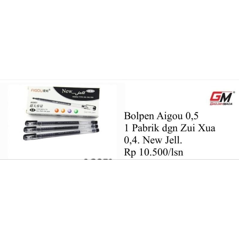 

New Bolpen Aigou New Gell Xui Zua Ada Gambar Aple 0.4 Mm / Isi 12 Pcs