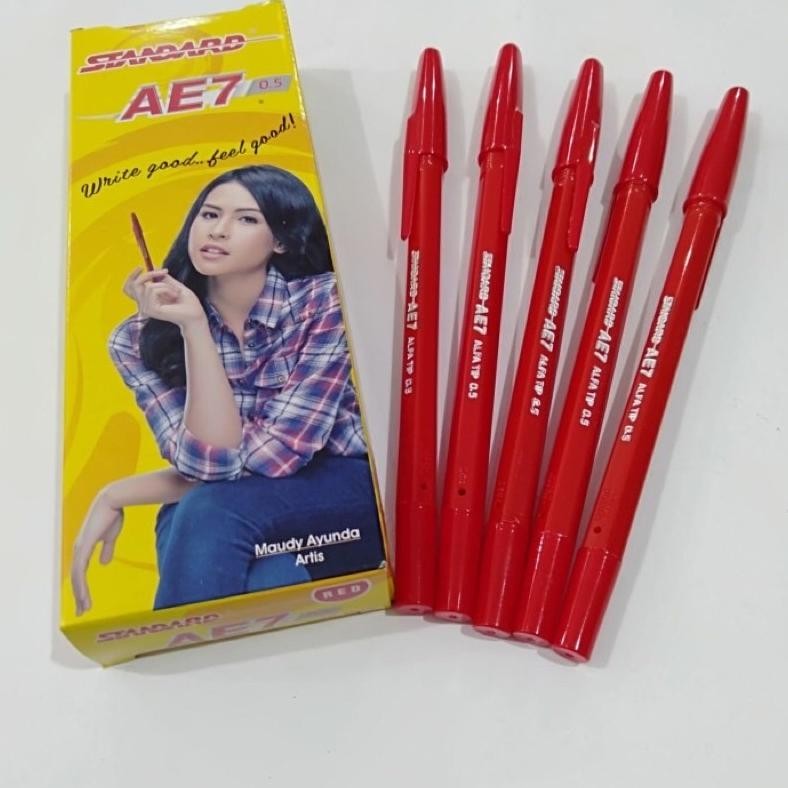 

Mewah (1 Pack )Pulpen Standart Ae7 Bolpoint Bulpen Hitam, Merah, Biru Ori