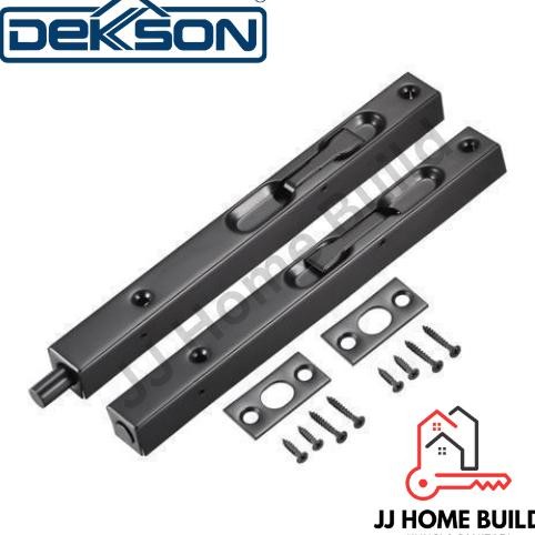 Flush Bolt Dekson FB 040 8" + 12" Inch Hitam  Slot Kunci Pintu  Grendel Tanam Dekkson