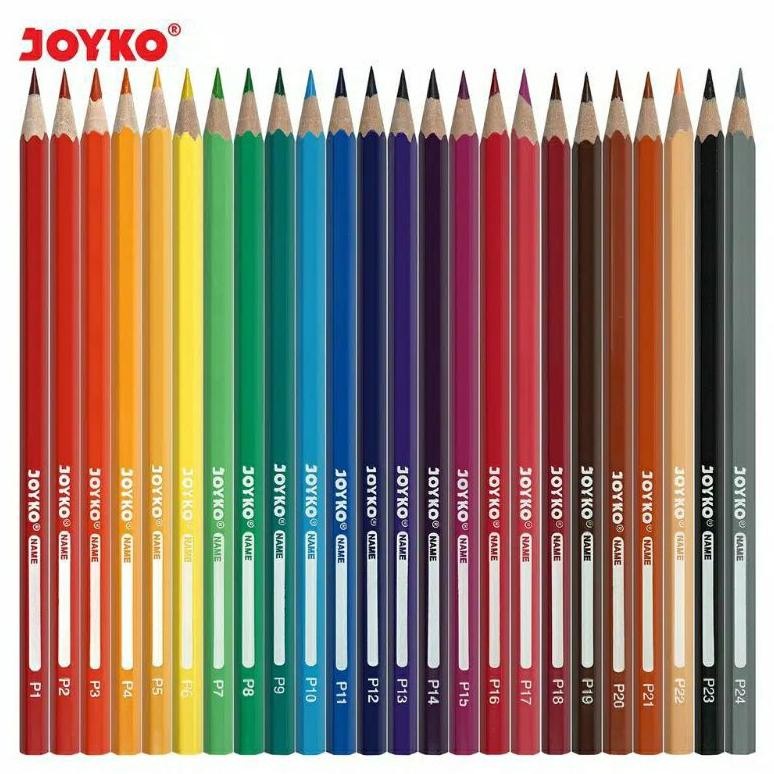 

Paling Laris Pensil Warna Joyko 24 Warna Panjang Cp-104 Woodles ( 1 Set )