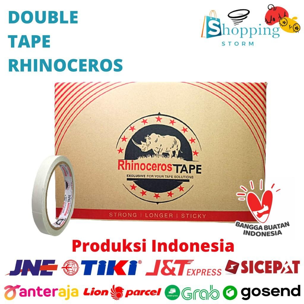 

Double Tape Putih Rhinoceros Tape 12Mm X 10M @288Pcs/Dus