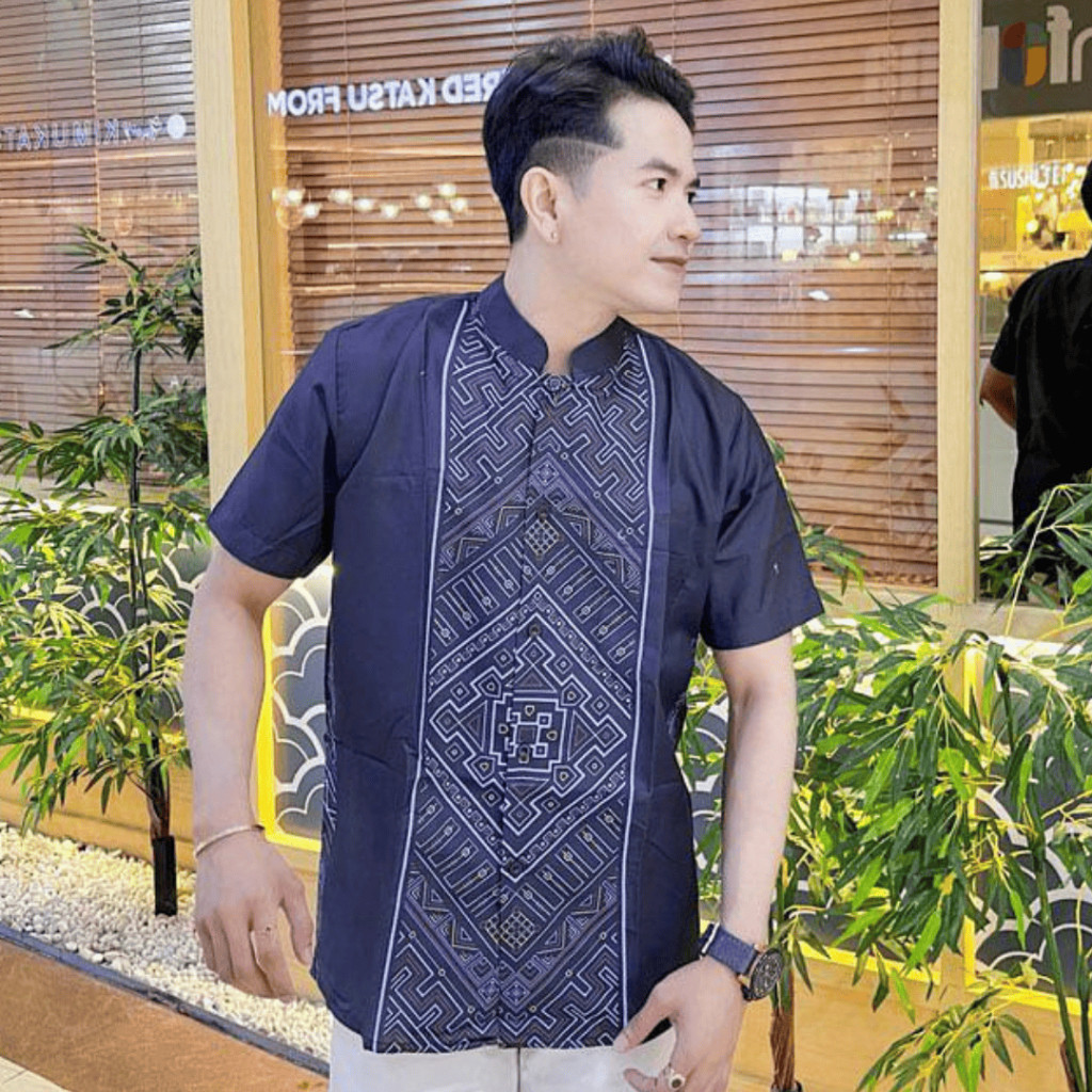 GOKS Kemeja Koko Lengan Pendek Pria Modern Jumbo Baju Lebaran Pakaian Muslim 617 KOKO ANWAR