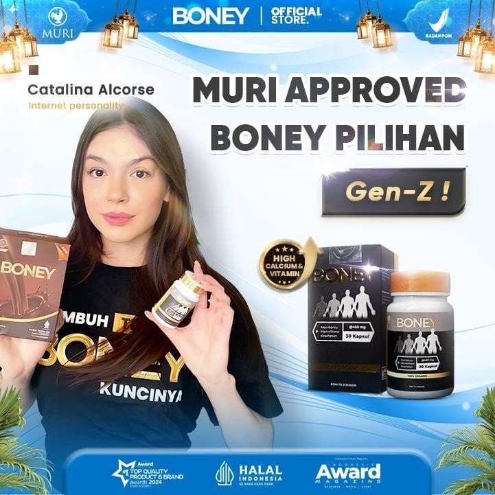 Boney & Susu Boney - Kapsul Dan Susu Peninggi Herbal Boney Peninggi Badan Naikkan 5-15 Centi