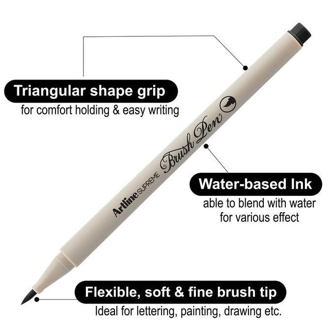 

Terlaris !!! Artline Spidol Brush Pen Kaligrafi Supreme Fine Brush Marker Epfs-F Calligraphy Pen