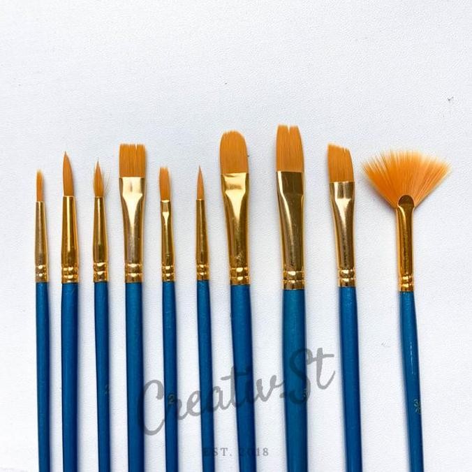 

Terlaris !!! Giorgione Kuas Lukis Set Lengkap G-198Sh 10 Pcs Art Brush Nylon Cat Air Acrylic Minyak