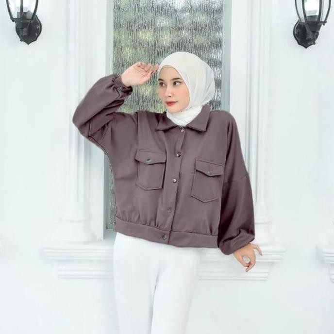 Boom Sale  Jaket Wanita Olin Button Jaket Cewek Outer Wanita Fleece Lembut Tebal
